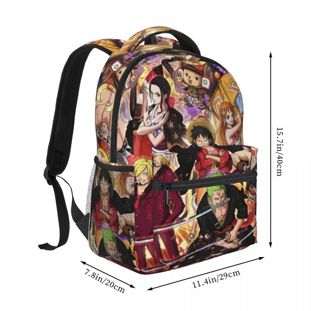 Sac à dos léger imprimé One Piece, sac d'école à motif à la mode, 17 pouces, nouveau