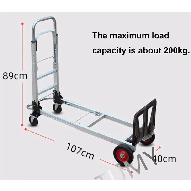 Heavy Duty Hand Truck Foldable Trolley Wagon Luggage Cart Small Cart Delivery Flat Handcart Folding Cart