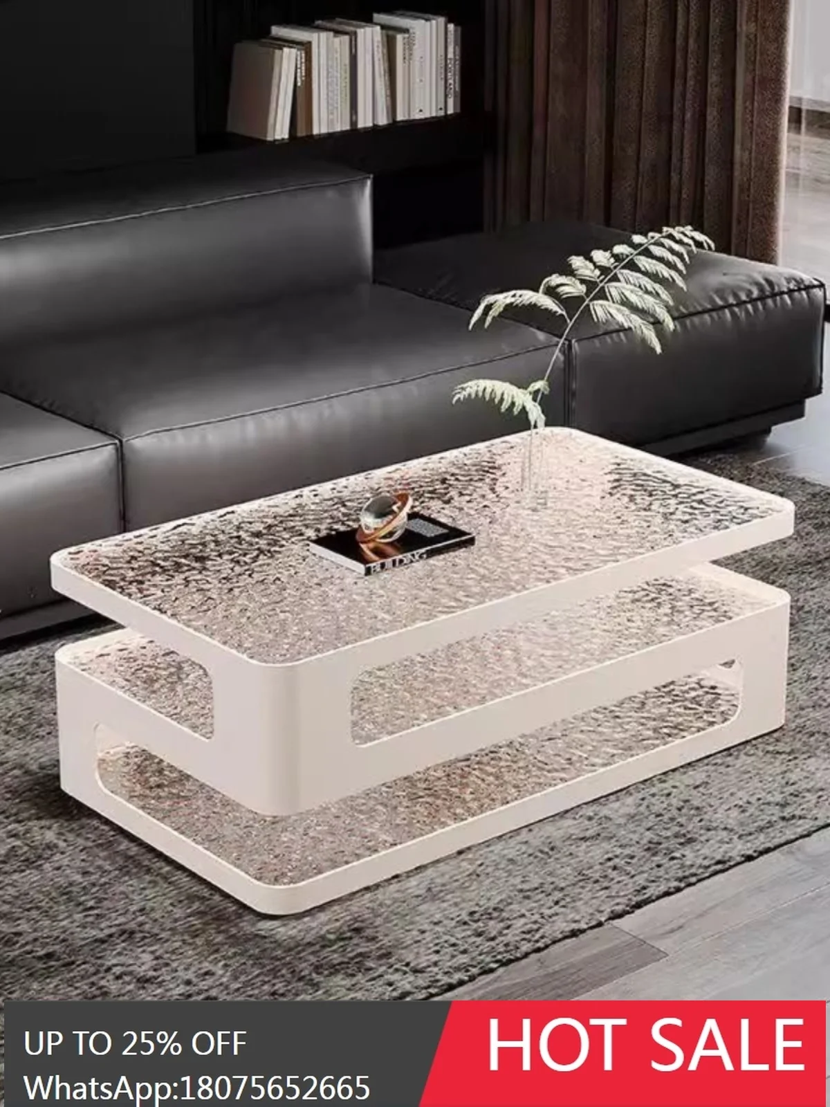 SGF household multi-layer small coffee table modern living room simple tempered glass tea table