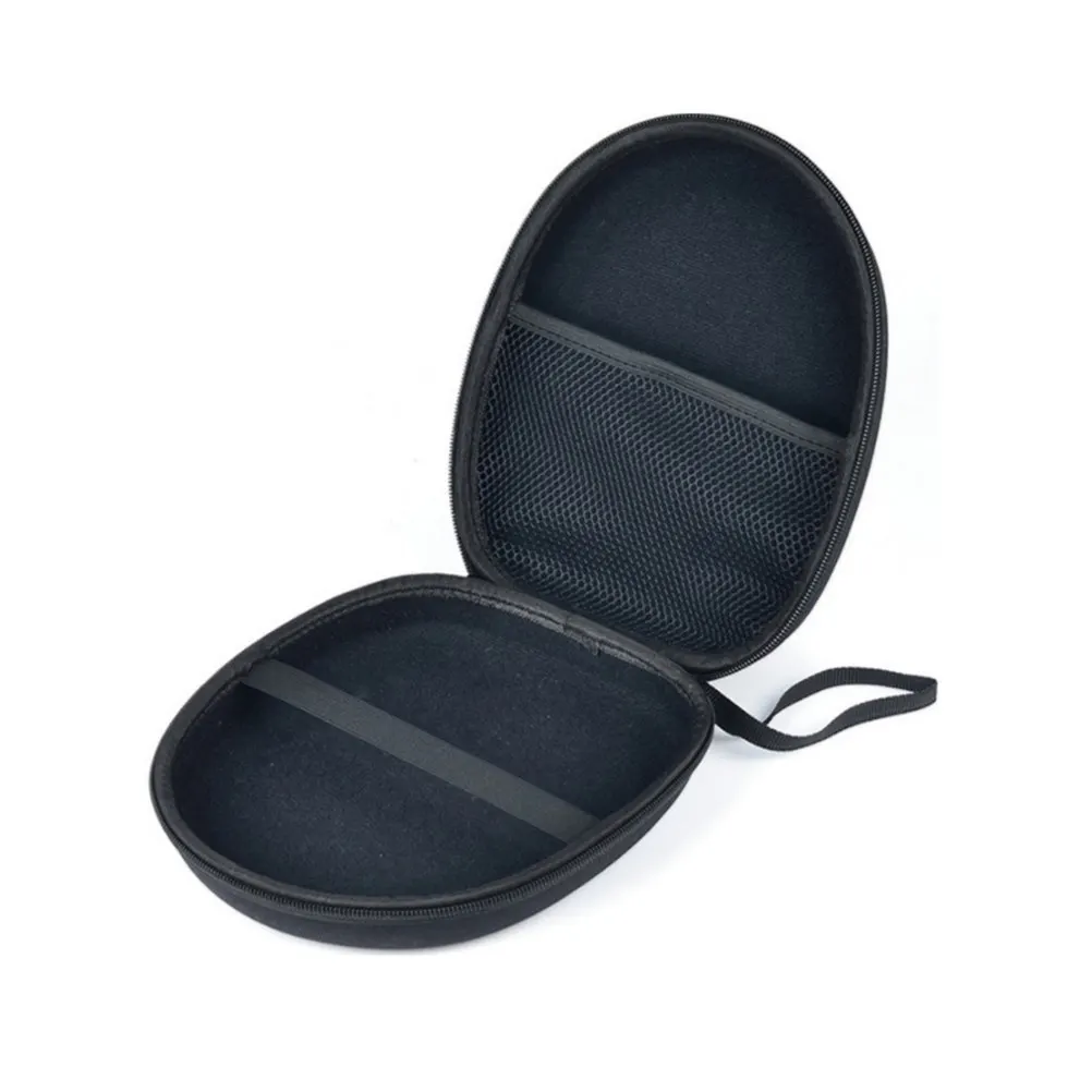 Black Eva Earphone Storage Case Impact Resistant Portable Earphone Protector Compatible for AirPods Detachable Lanyard Carry