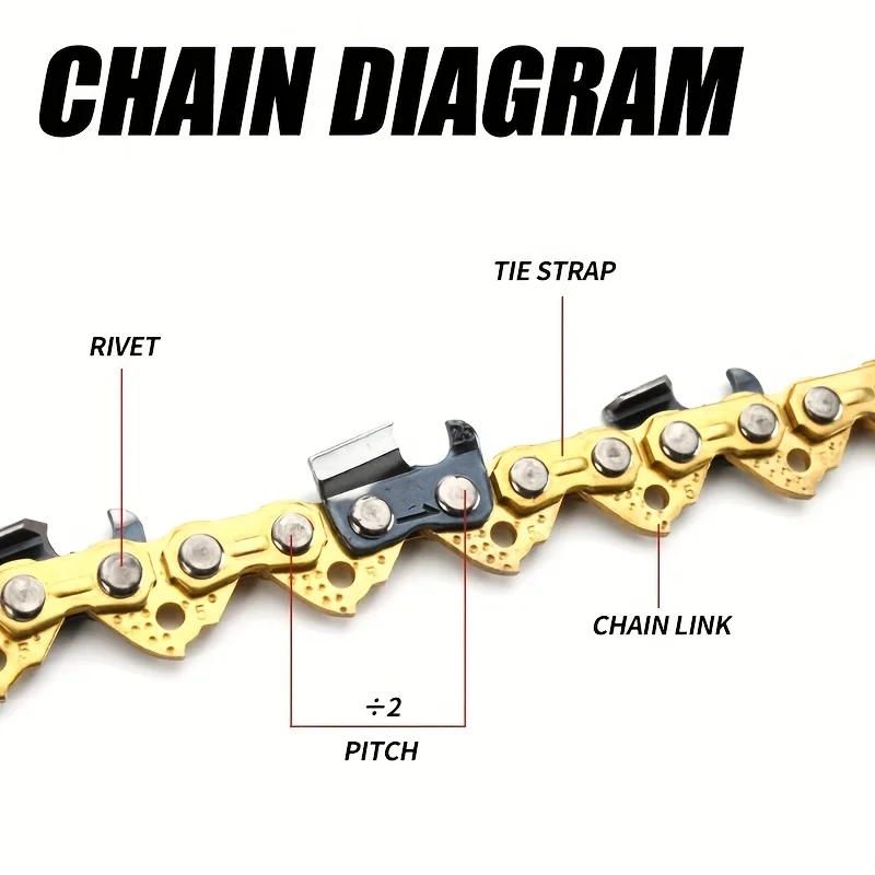 سلسلة محرك ذهبية 12 بوصة/16 بوصة 45DL/59DL معدنية متينة لأجزاء منشار السلسلة وملحقاتها ملحقات منشار السلسلة motosierra #4