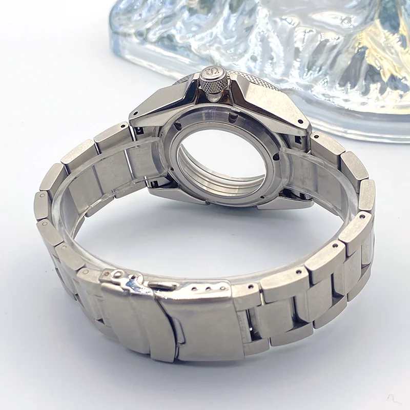Seiko SRPF King Samurai Watch Case and Watch Strap Fits Seiko NH35 NH36 Movement Steel Inlay Ring Watch Case Bracelet Kits
