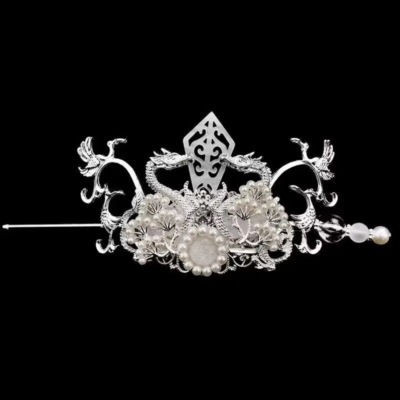 Hanfu Hair Crown Men&Women Chinese Traditional Men\'s Jewelry Headdress Cos Prop Male Vintage Topknot Crown For Men&Women
