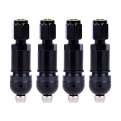 for Volkswagen Audi Porsche BMW Benz Maserati TPMS Valves Tire Pressure Monitoring Sensor Valve Stem Caps Black Aluminum