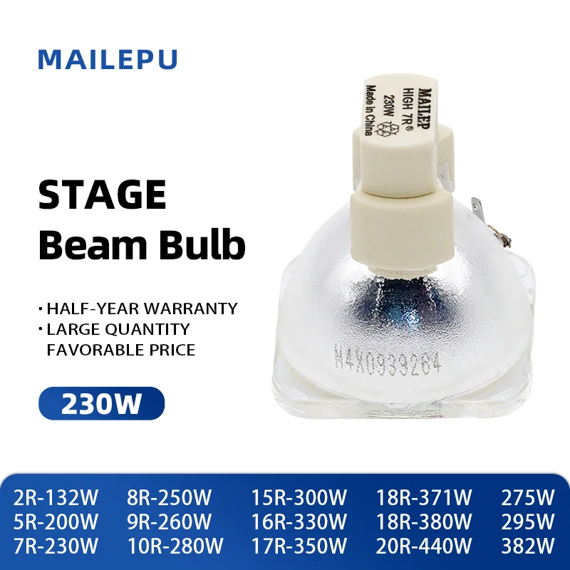Mailepu 230W P-VIP 180-230/1.0 E20.6 Moving Head 7R Beam Light Bulb And 230w Ballast MSD Platinum Lamp