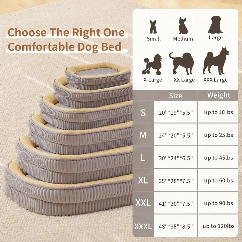 Cama ortopédica para cães grandes raças, sofá-cama de espuma de caixa de ovo de alta densidade, cama de canil oval, sofá para animais de estimação