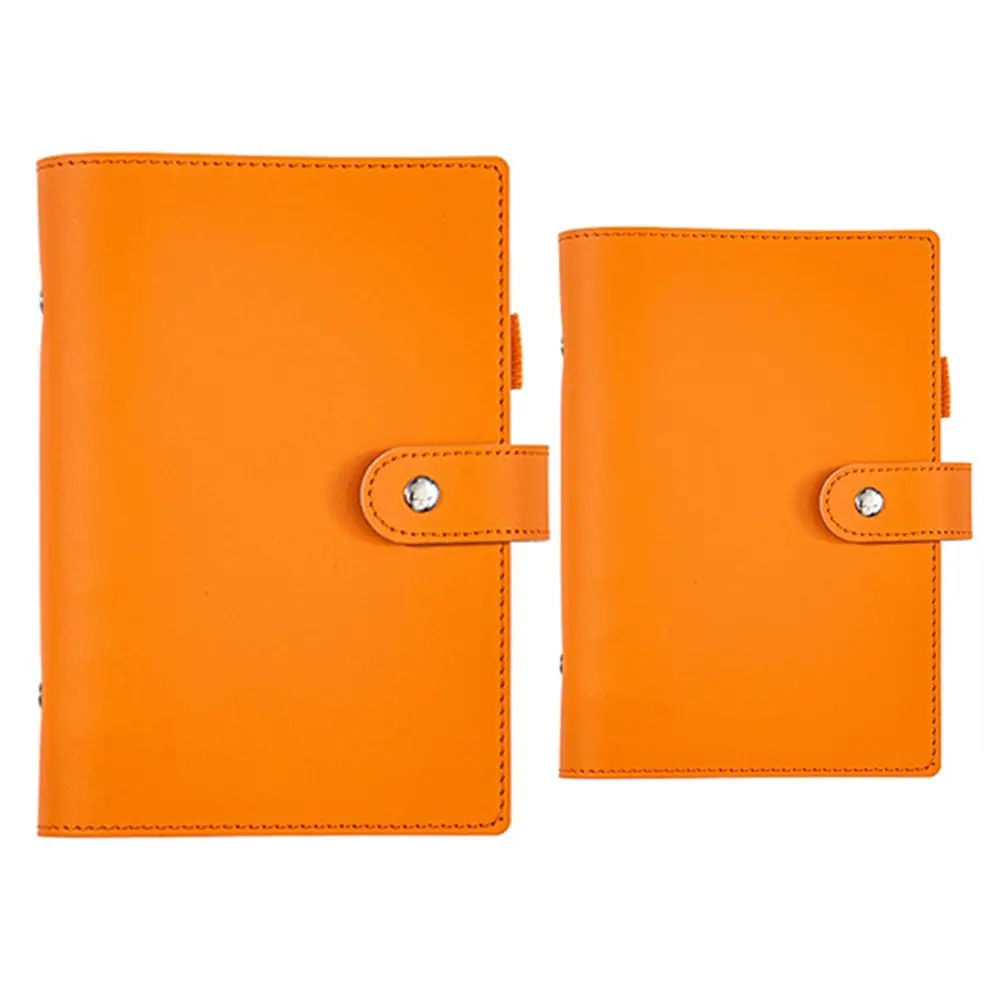 Carpeta de cuero PU A5/A6, cubierta para cuaderno, Color macarrón, cubierta para cuaderno de hojas sueltas recargable con ranuras para tarjetas, carpeta de 6 anillas