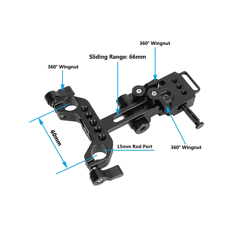 HDRIG หญิง V ล็อคอะแดปเตอร์ Rod Mount สําหรับ 15mm Rail ระบบปรับ 15 มม.LWS Rail Block สําหรับไหล่ Rig Kit