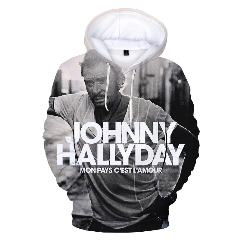 

Johnny Hallyday 3D Print Hoodies Fashion Casual Streetwear Pullover Hoodie Men Women Harajuku Street Sweatshirt