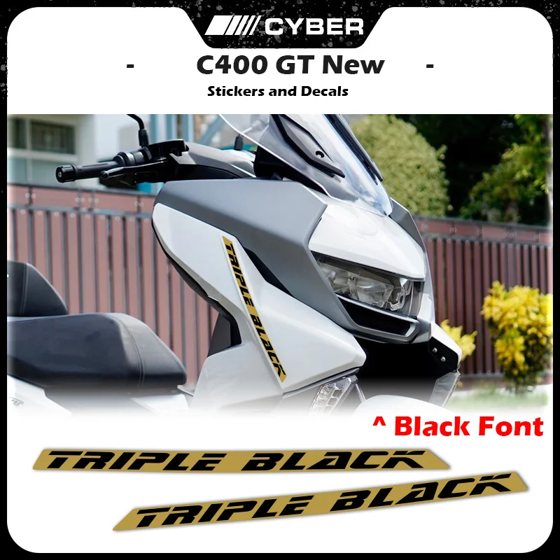 Autocollant de carénage de moto pour BMW, conception bicolore, triple noir, logo personnalisé, version imprimée OEM, C400 ightOEM