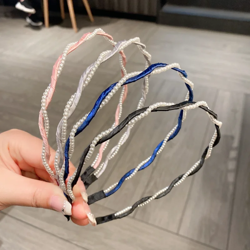 

Повязка для волос Wave Pearl: Французская сказочная повязка в стиле Super Forest, тонкие резинки для волос, аксессуары для причесок, зажимы для пучка