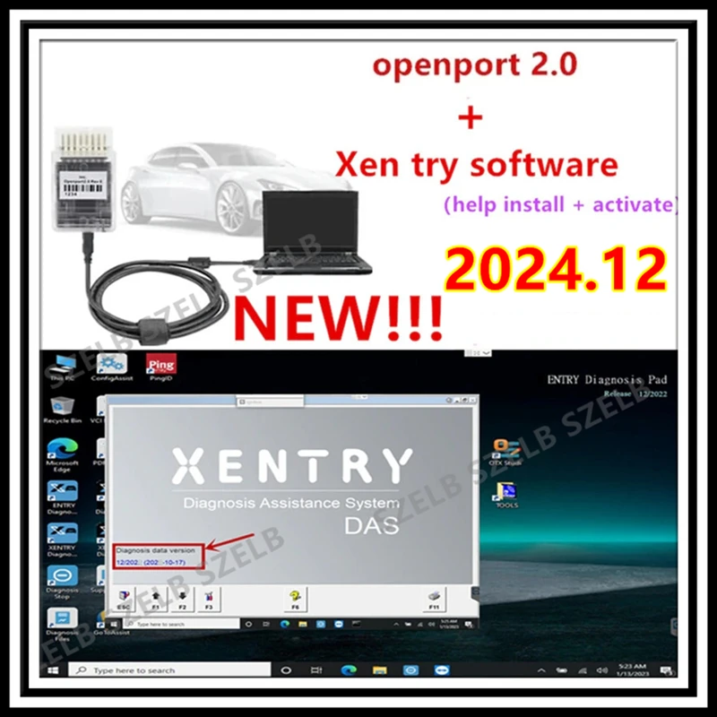 New 2024.12 xentry full software wih 512gb ssd Openport 2.0 ECU Chip Tuning Tool for Benz diagnosis software full xentry 2024.12