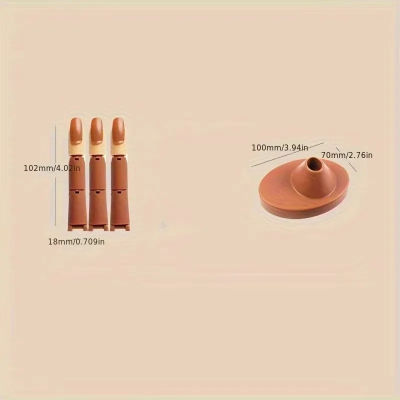 Detachable Beginner Practice Fake Nails Silicone Nail Set Mechanical Practice Hand Movable Fingers with Base
