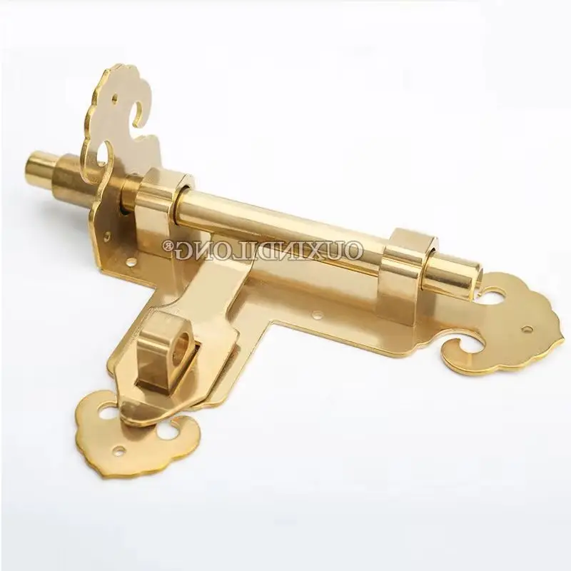 

Классический ретро-замок из цельной латуни, антикварный дверной засов, сдвижной засов для ворот, усиленный дверной засов, засов для ворот, дверной замок, цилиндрический засов