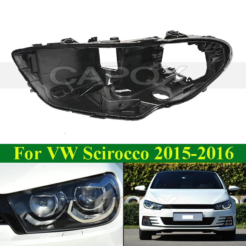 

CAPQX Headlight Base Cover Head Light Back Cover For VW Scirocco 2015-2016 HeadLamp House Rear Shell Housing