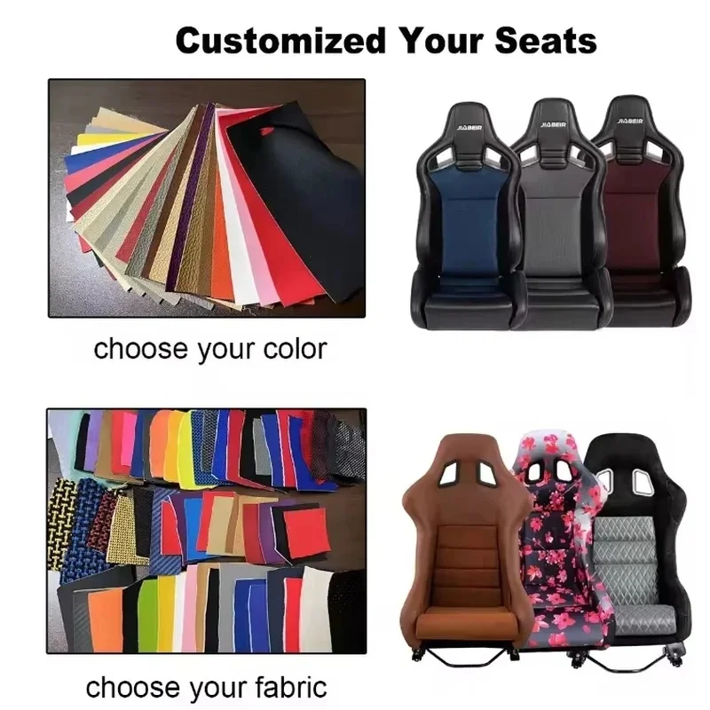 High Quality Factory Supply Grey Adjustable Sport Racing Bucket Seats Auto Interior Accessories