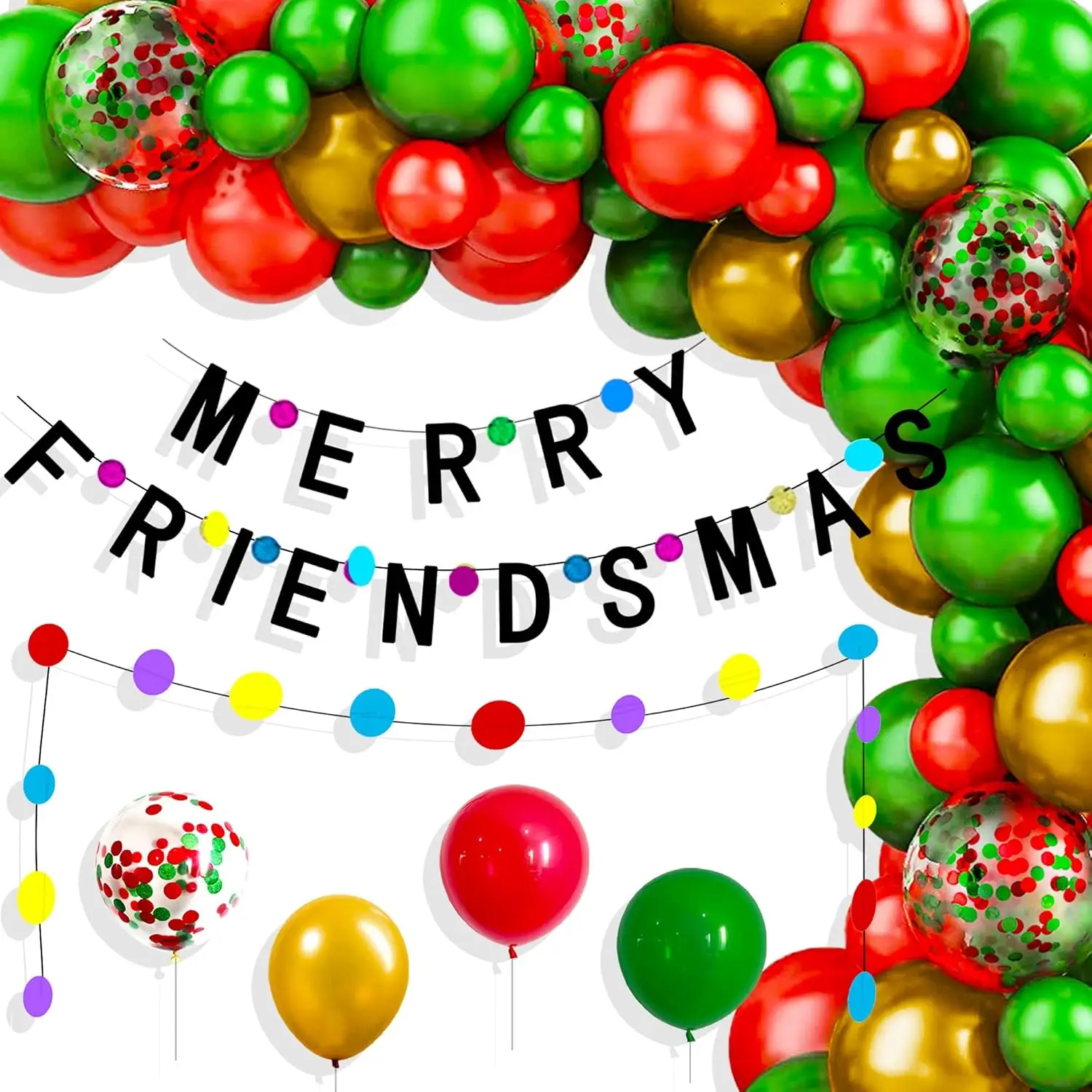 Laventy Merry Friendsmas Party Decorations Merry Friendsmas Banner Balloons Friends-Themed Christmas Party