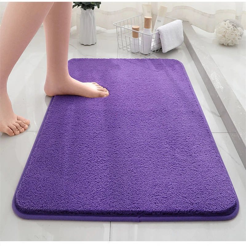 Solid Color Fluffy Bathroom Mat, Anti-slip Bath Carpets,Doormat for Toilet,Absorbent Floor Rug,Beside Bathtub Wash BasinWashable