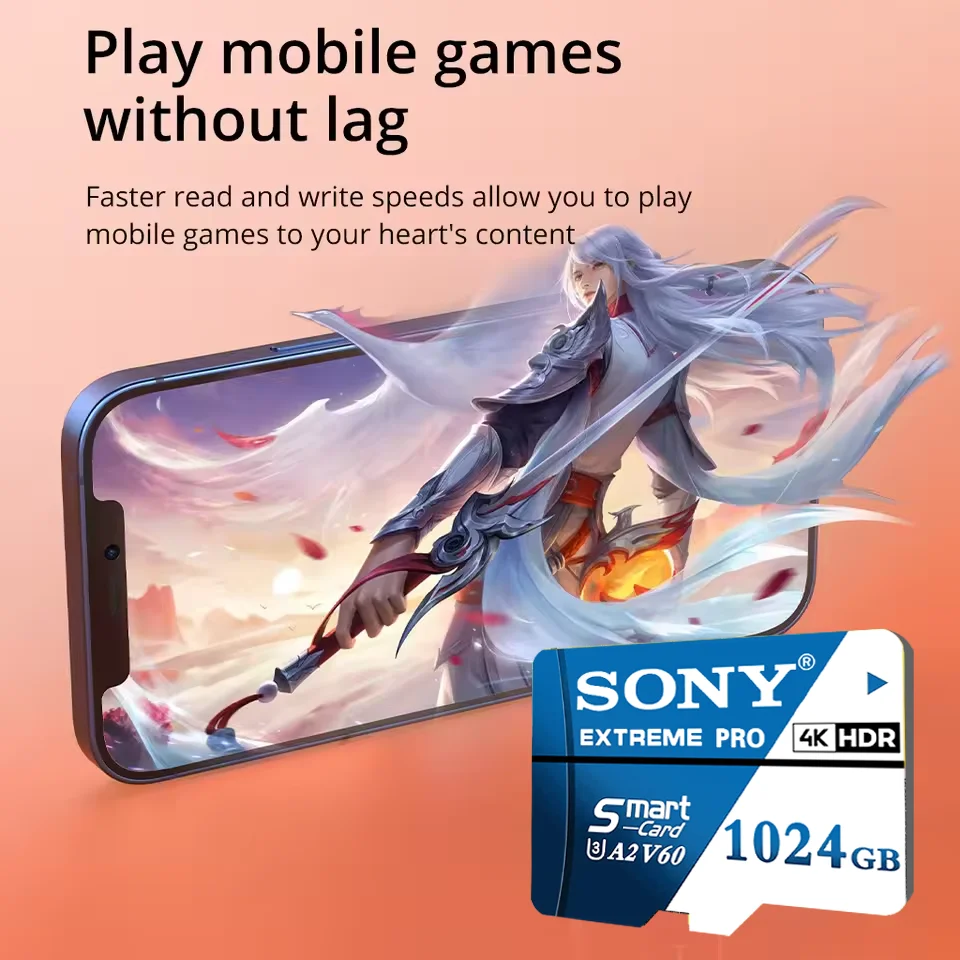 SONY High Speed Micro SD Card 128GB/256GB/512GB/1TB Class 10 UHS-I TF Flash Memory Card for USB Pen Drive