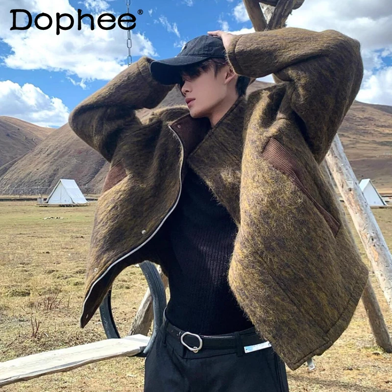 الرجال 2025 الخريف الشتاء جديد عصري القطن وسادات مبطنة النمط الأمريكي شارع العليا سترات الوقوف طوق الراحة معاطف السترة #1