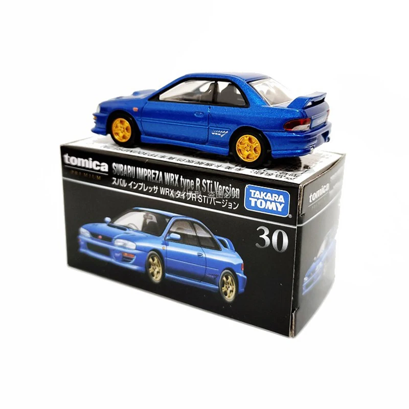 Diecast Original 7 CM Subaru Impreza Wrx Type R Sti Simulation Alloy Car Model Static Display Collectible Decoration Gift Toy