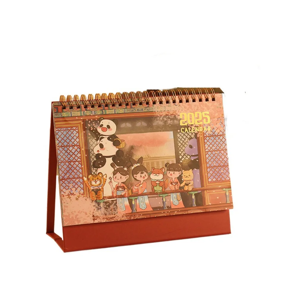 

Ancient Style 2025 New Year Desk Calendar Schedule Daily Monthly Standing Flip Calendar Planning Time Manegement