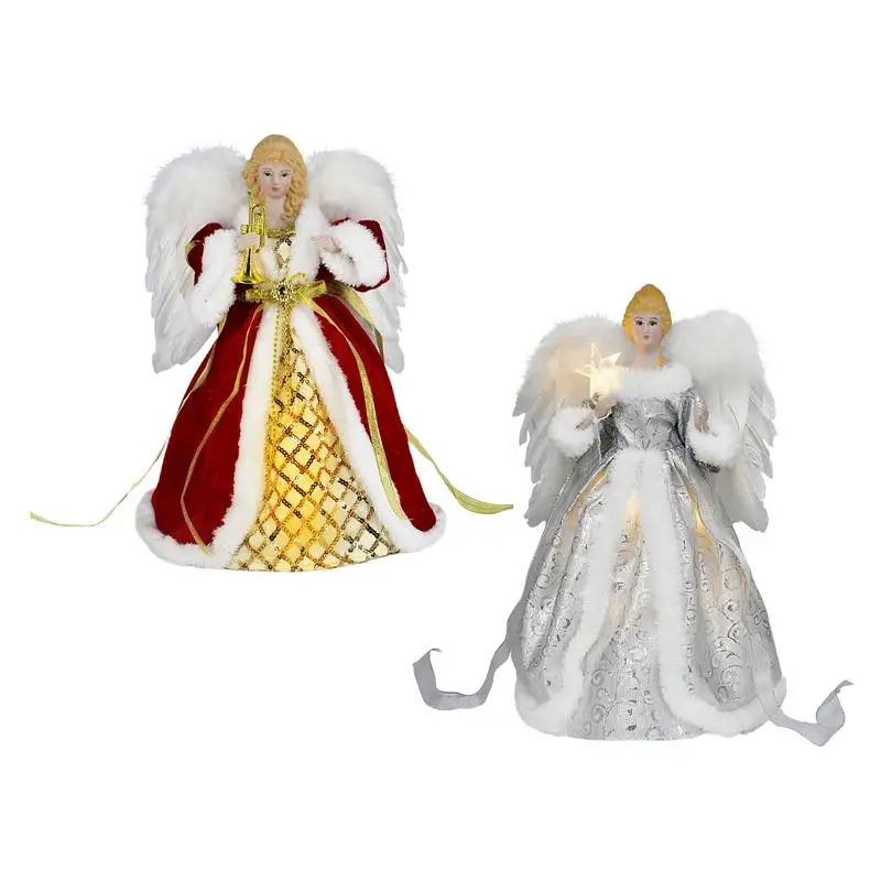 

Angel Treetop Decoration 12-Inch Angel Christmas Treetop Figurine LED Christmas Treetop Angel Keepsake Elegant Christmas Angel