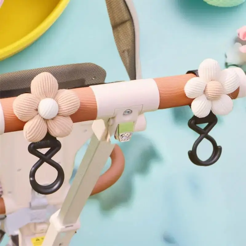 Kait Kereta Dorong Bayi Motif Bunga Manis, Gantungan Tas Payung untuk Kereta Anak, Pengait Penyimpanan Perlengkapan Bayi