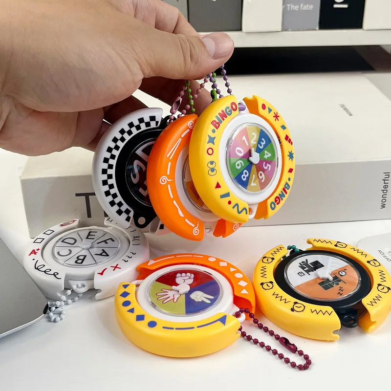 Porte-clés Roue de la Fortune Rotative, Jouet de Décision Portable, Décoration de Bureau Anti-Anxiété, Aide à la Prise de Décision, Cadeau pour Adulte