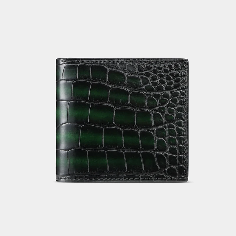 DIMY pure handmade color American crocodile leather wallet men's wallet new retro color short wallet
