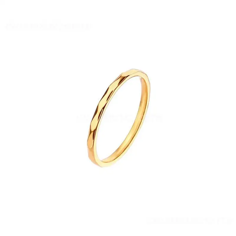 Stainless Steel Small And Exquisite Refined Dainty Ring Patterned Modern Stainless Steel Ring Hip Design Narrow Version