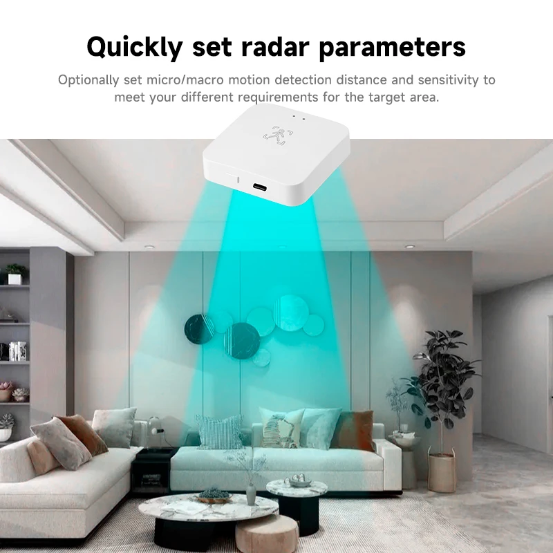 Imagem -04 - Detector de Presença Humana com Luminância Distância Detectar Monitor Respiração Wi-fi Radar Mmwave Sensor de Movimento Pir Tuya Zigbee