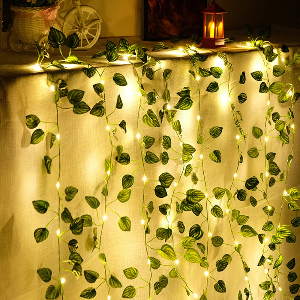 

C2 2M 5M 10M String Lights LED Artificial Ivy Plant String Lights Battery Operated Christmas Garden Wedding Party festival Decor