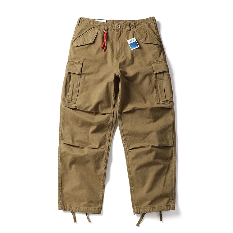 

American Sle Casual Pants Men's Wide Leg Loose Fit Workwear Trousers Red Rope Micro Cone ape Cotton Straight Leg Trousers