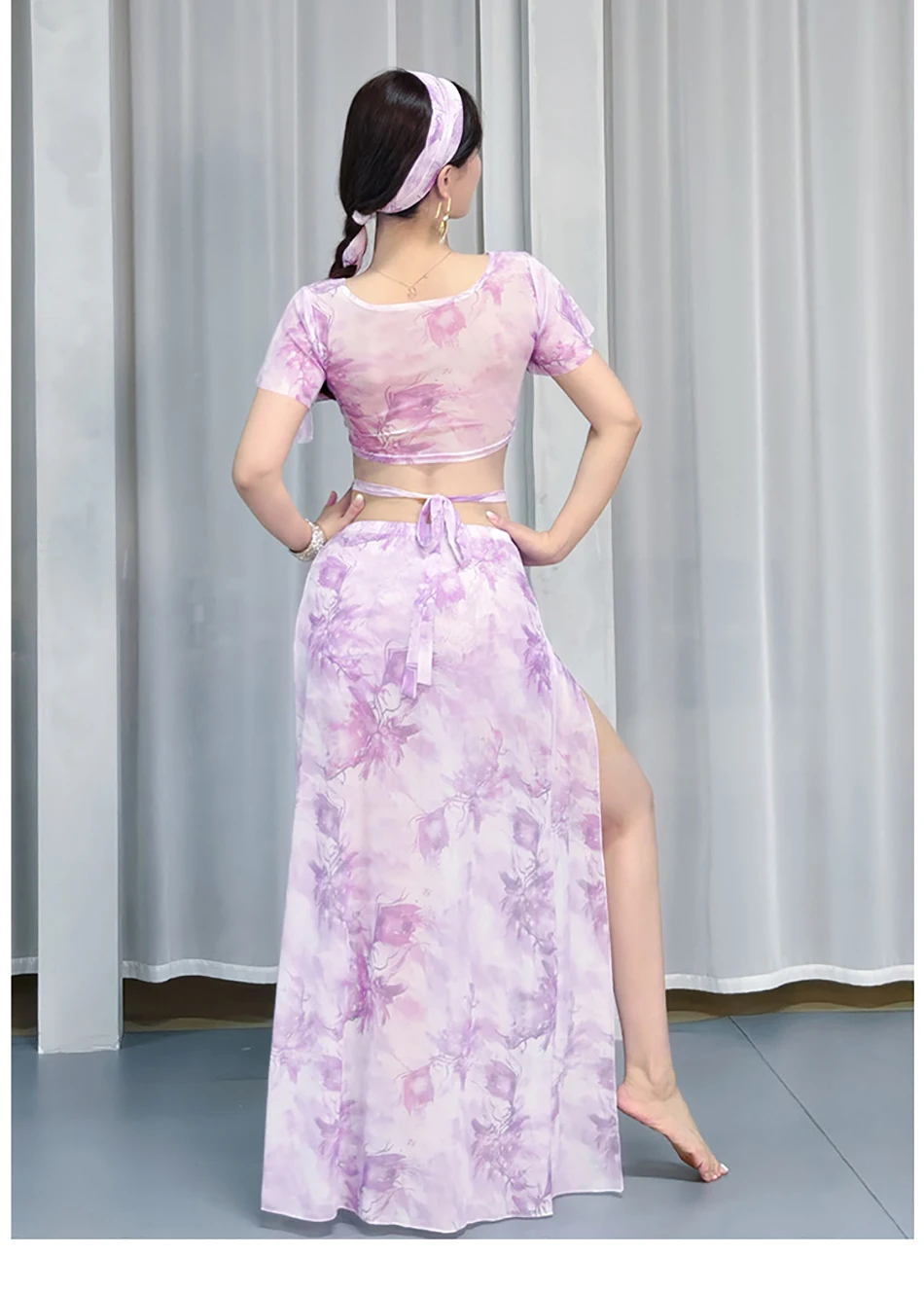 Belly Dance เสื้อผ้ากระโปรงและ 2 ชิ้นชุด V คอสําหรับผู้ใหญ่ผู้หญิงเต้นรําชุดสูท STAGE เครื่องแต่งกายชุด