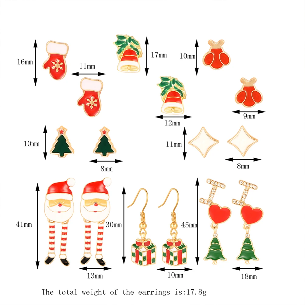 

Christmas Earrings Holiday Dangle Ear Studs for Women Safe Material Funny Christmas Earrings Popular Accessories