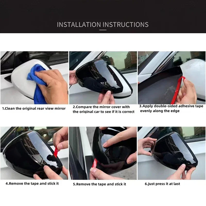 Left, Right Side Mirror Covers Car Accessories Rearview Mirror Cover Trim Fit For Seat Leon MK4 Cupra 2020 2021 2022 2023 2024