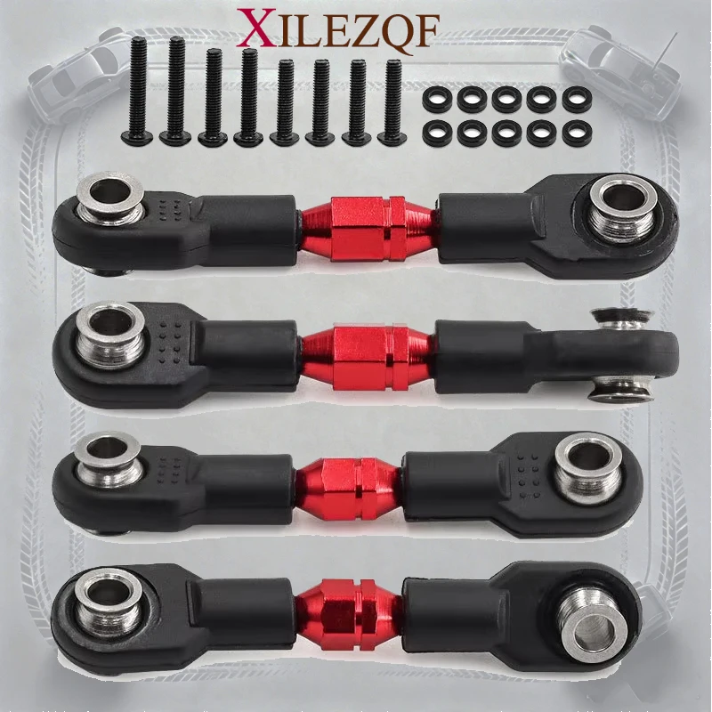 4Pcs Aluminum Adjustable Turnbuckle Set Fit 1/10 TRAXXAS 4‑TEC DRIFT FORD MUSTANG #8348 #10542 RC Drift Car Upgrade Accessories
