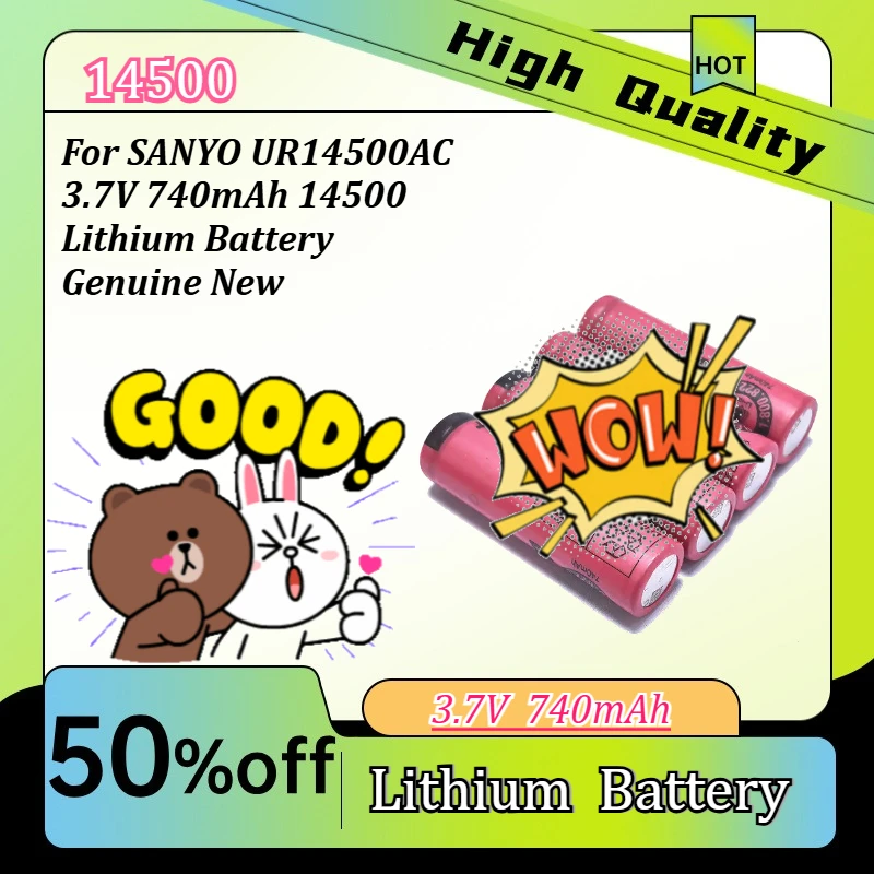 

For SANYO UR14500AC 3.7V 740mAh 14500 Lithium Battery Genuine New