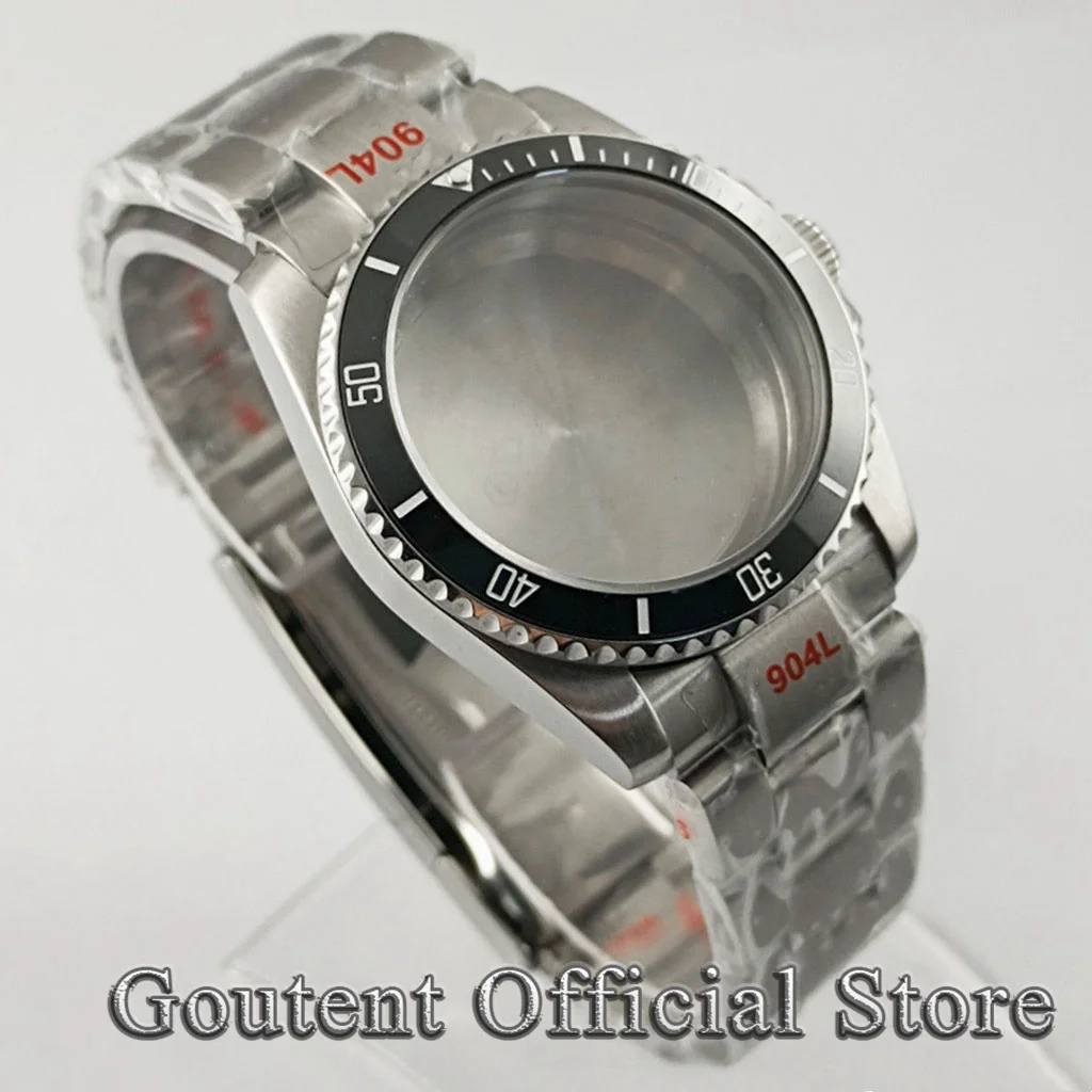 Goutent 36mm Sapphire Glass Watch Case Black Ceramic Bezel Fit NH34 NH35 NH36 ETA 2824 PT5000 ST2130 Automatic Movement