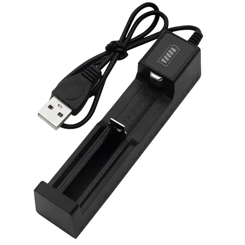 1Pcs USB Single Charger For 14650 16340 16650  3.7V Rechargeable Lithium Battery Smart Charger USB Fast Charge LED Display