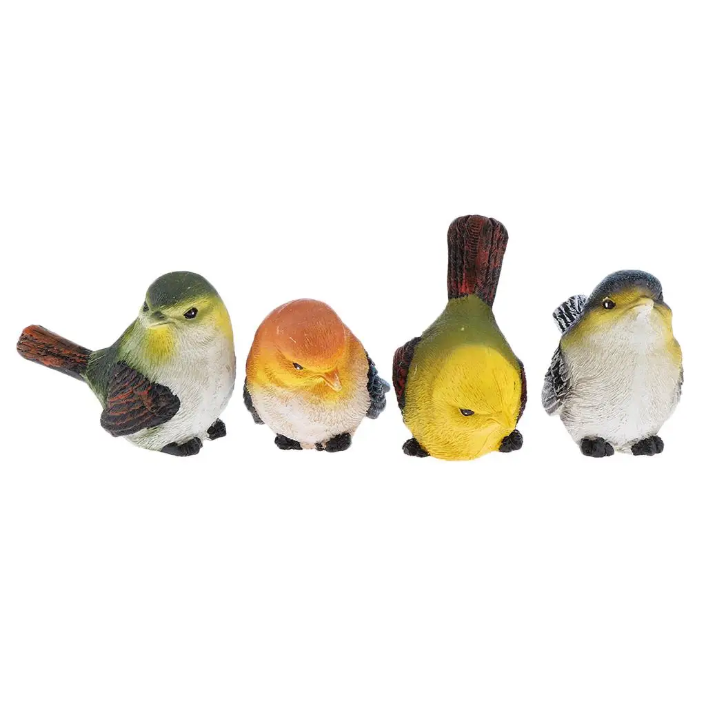 Feathered Birds Realistic Taxidermy Resin Statue Craft Decorative Bird for Garden Home Party Photography Decor