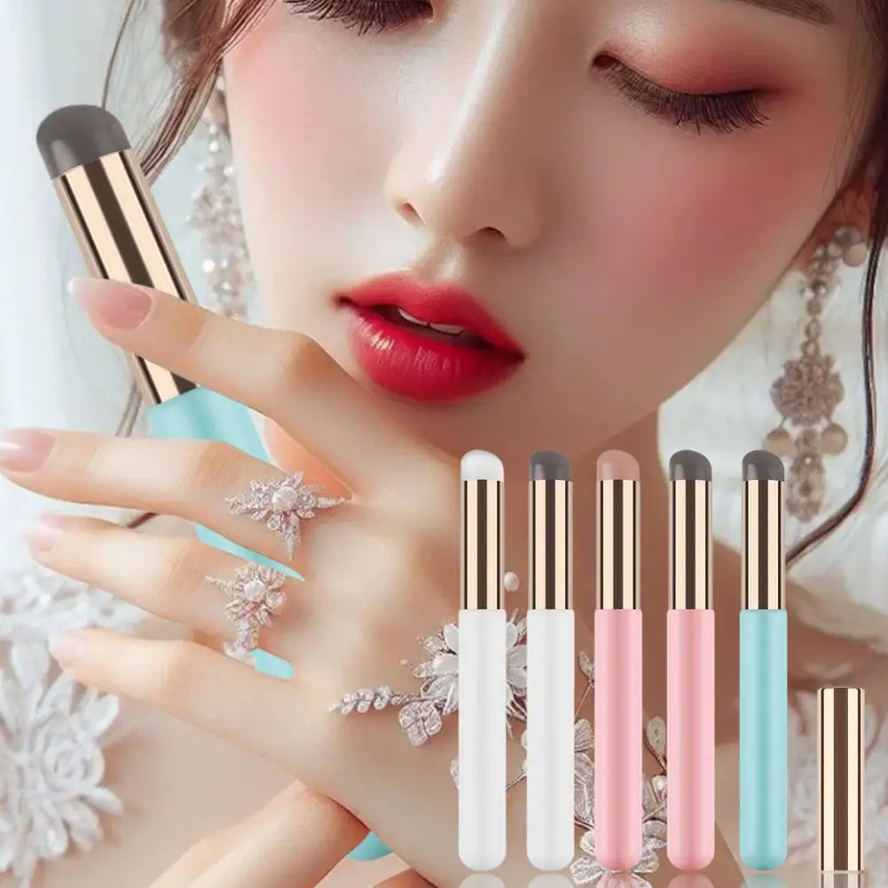 Silicone Lip Brush Round Q Soft Lipstick Manicure Mini Portable Brush Blending Concealer Brush Tool Makeup C2e2