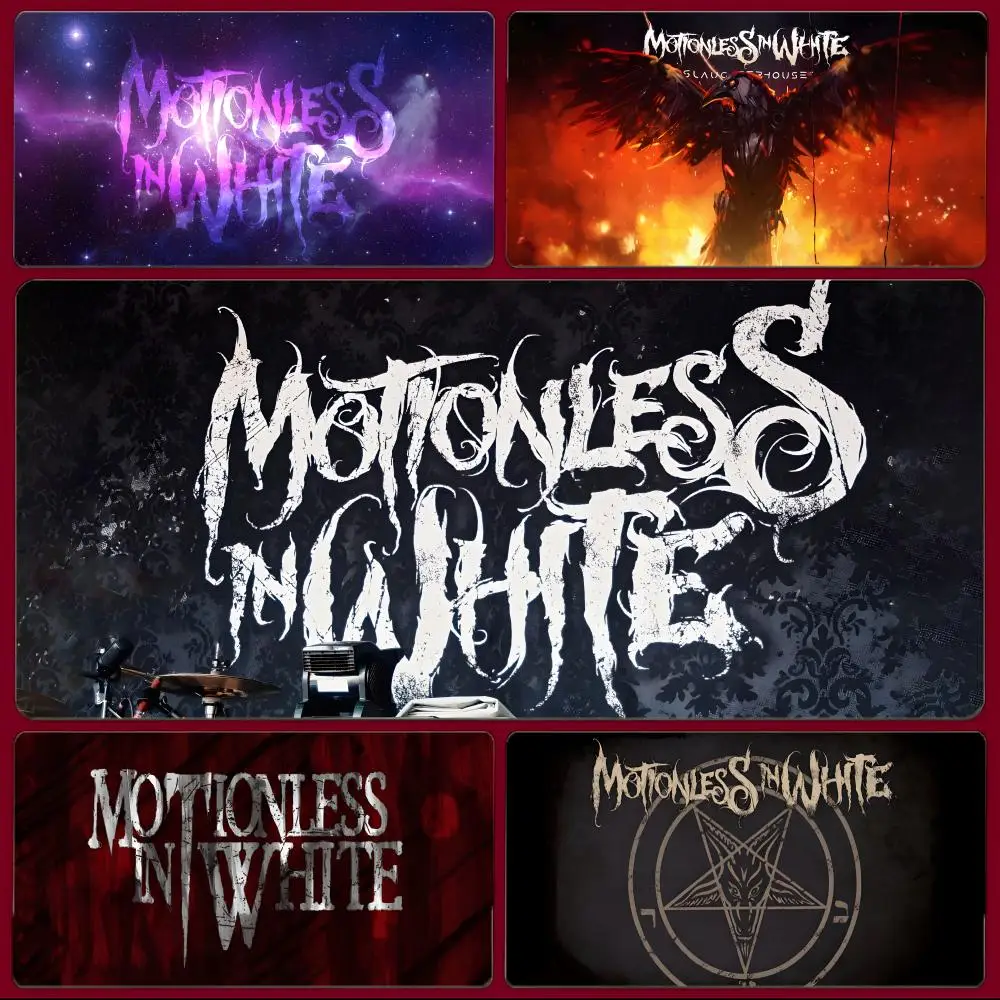 Dark Rock Band M-Motionless In White Mouse Pad Large Gaming Mousepad with Stitched Edges Thickened Desk Mat PC
