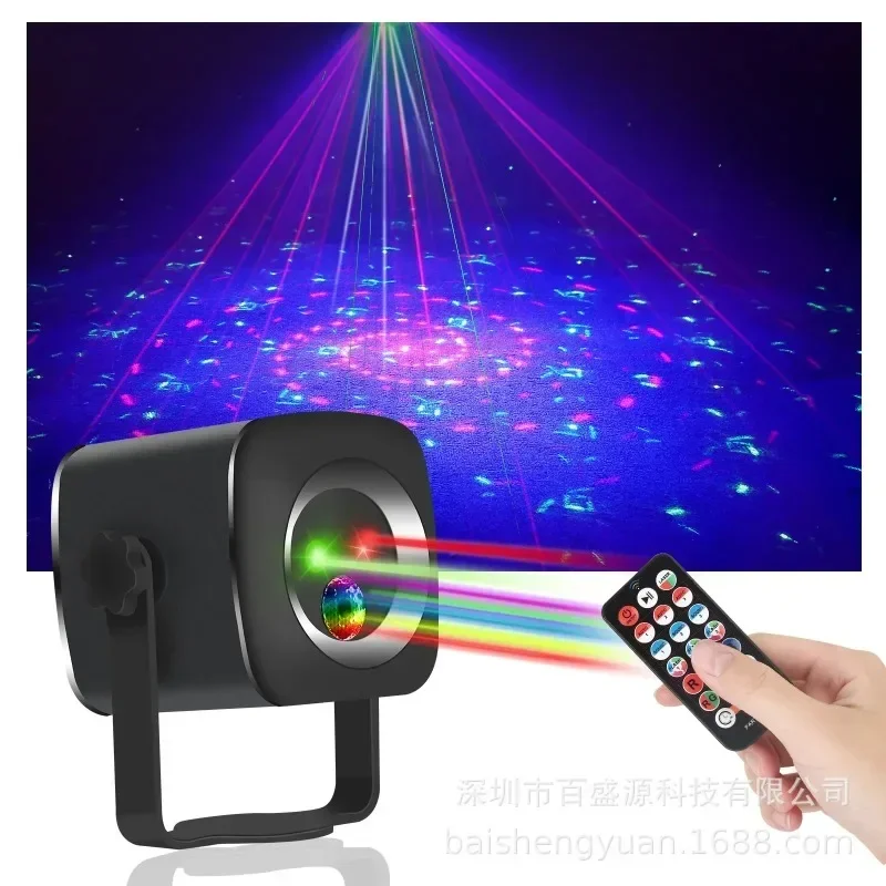 

USB Mini Laser Laser Lights Voice Controlled Bar Flash Lighting Car Atmosphere lamp Disco Party Pattern Stage Light Rechargeable