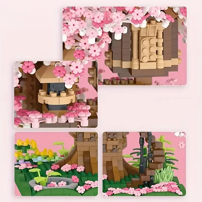 Cherry Bonsai Tree Building Set - Mini Blocks Flower Kit per ragazze-Sakura Tree House-regalo di festa per pasqua, Halloween