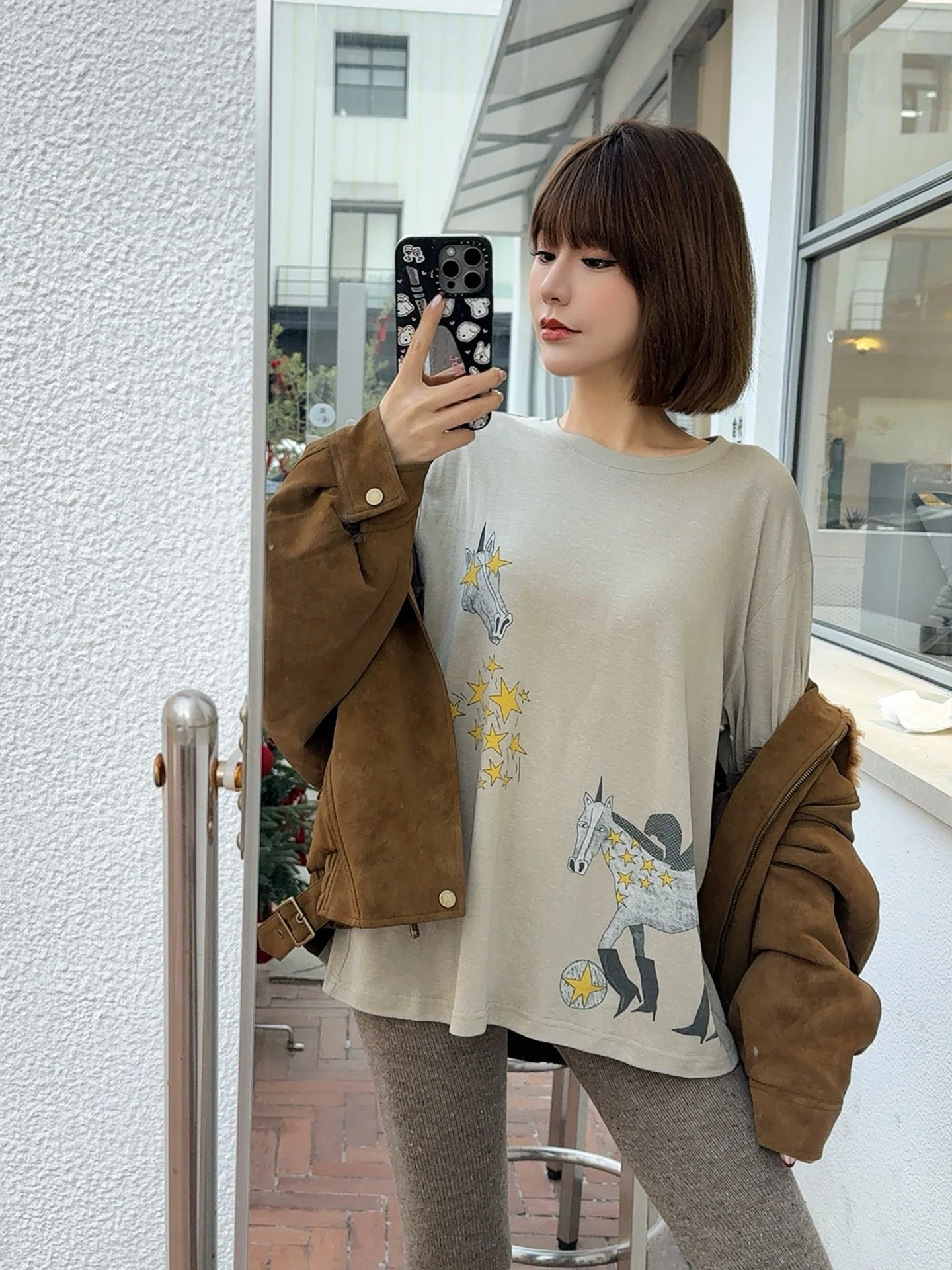 

Футболка Asbr из оригинального материала Long Sve с круглым принтом Ne, повседневная внутренняя одежда, топ, свободный крой, дышащий хлопок