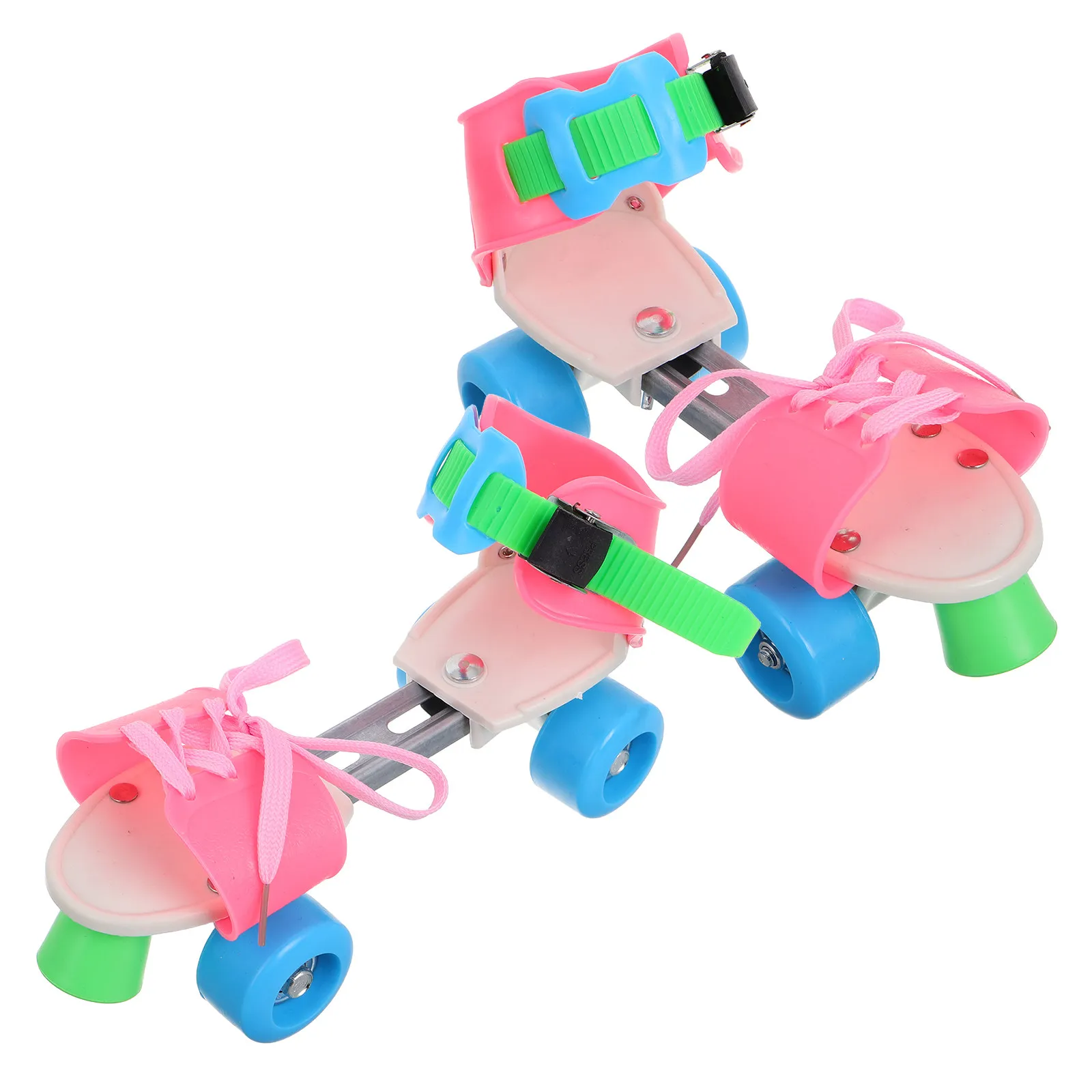 

1Pair Adjustable Roller Skates Double Row Wheels Beginner Friendly Indoor Outdoor Quad Skates for