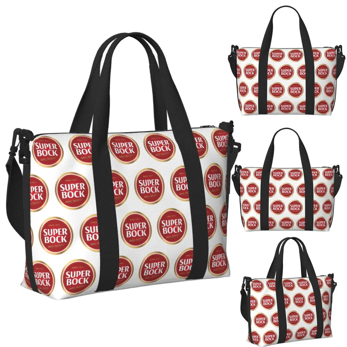 

Custom Super Bock Since 1927 Beach Travel Bag Large Capacity Tote Bags for Gym Sport Women Shopping Duffle Shoulder Bag