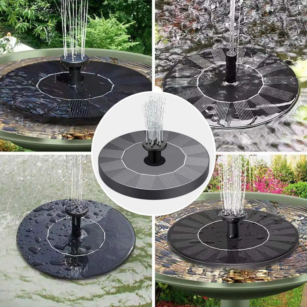 Garden Fountain 1 Set Durable Eco-friendly Black  Mini Solar Water Fountain Pool Pond Decoration Home Decor